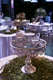 A tiny patio on a cake plate.